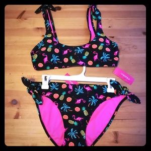 NWT Pineapple and Flamingo bikini